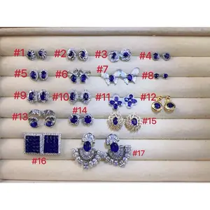 <PingEast jewelry > Blue sapphire earrings