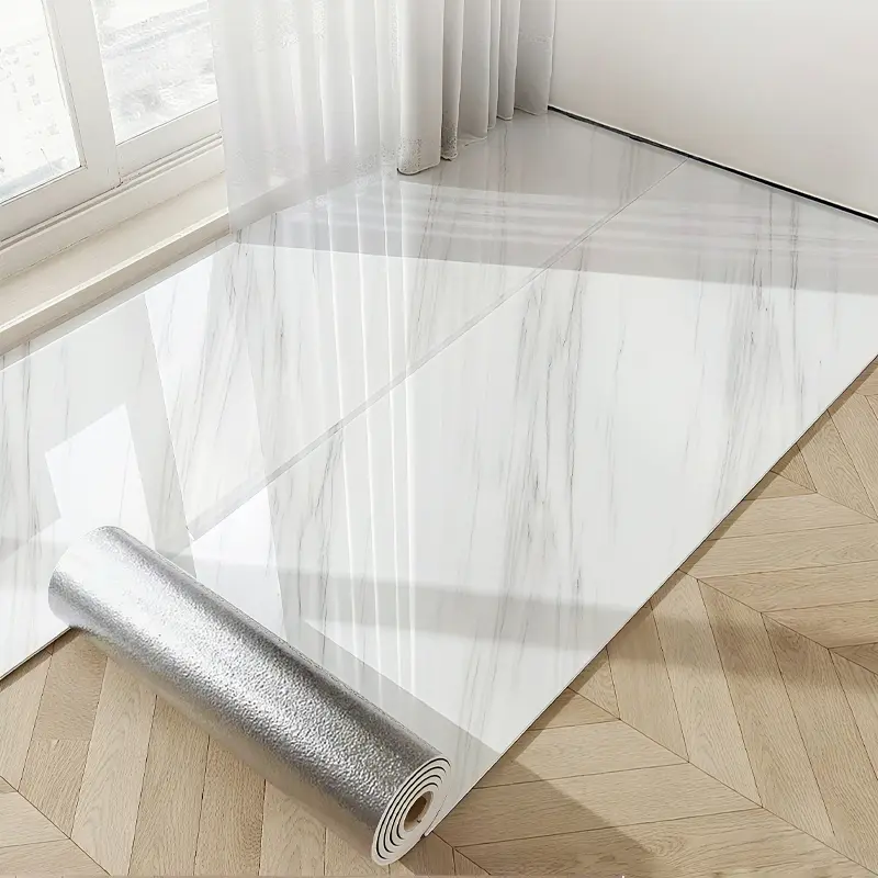 Self-Adhesive Thick Wall Paper Roll, DIY Removable Marble Floor Sticker, Waterproof Oilproof Wear-Resistant, Kitchen Bathroom Corridor Decor, Marble Pattern Wallpaper