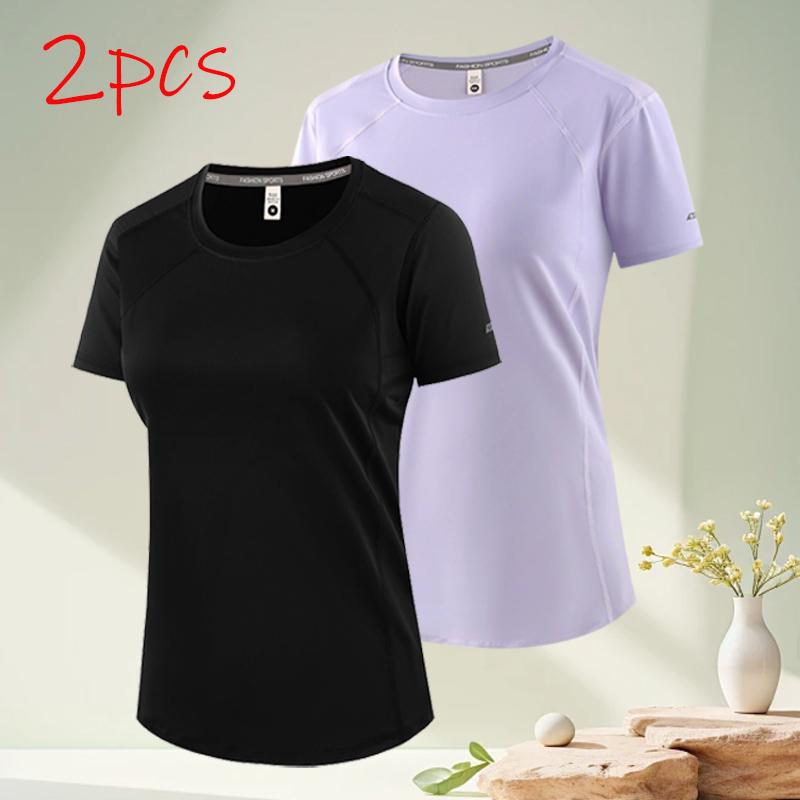 Women’s short-sleeve shirt, basic style, streetwear outfit, slim-fit top, casual summer wear, stretchy slim-fit , fresh spring set