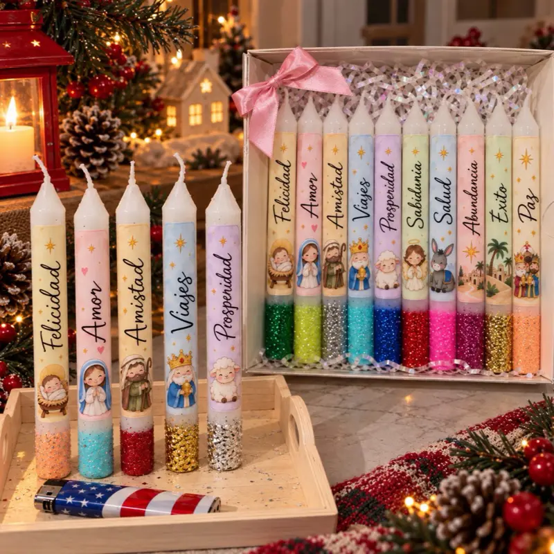 Velas, set de 5  velitas para el 7 de diciembre