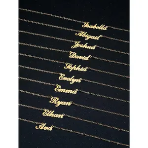 Edgy Custom English Name Necklace, Minimalist Elegant Women's Trendy Layering High-End Necklace