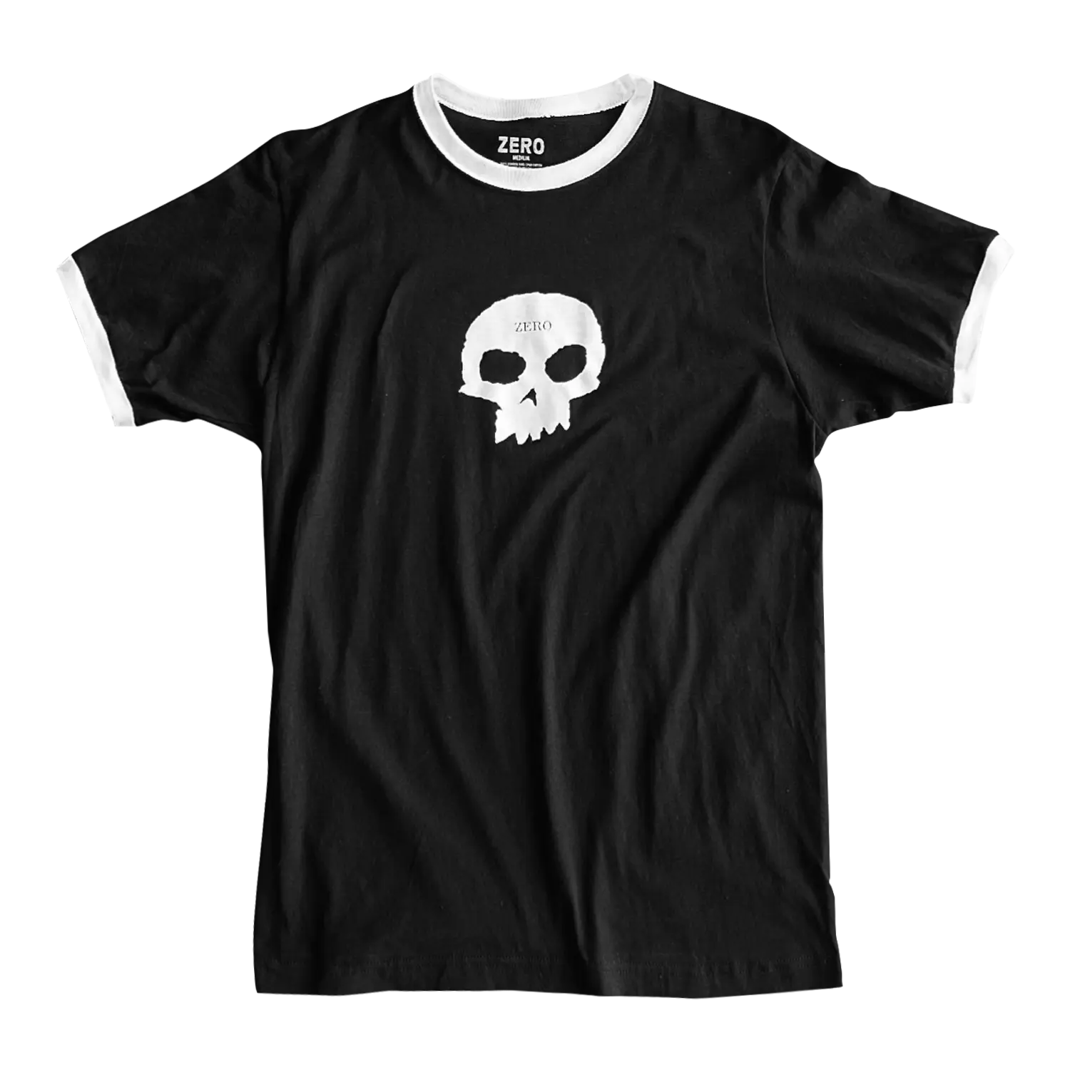 SINGLE SKULL S/S RINGER - BLACK/WHITE SINGLE SKULL S/S RINGER - BLACK/WHITE