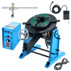 summervibes VEVOR Rotary Welding Positioner 66LBS/ 30KG, 0-90 Welding Positioning Turntable Table 1-12RPM 80W, with 12.4 Inch 3-Jaw Lathe Chuck Welding Torch Stand Holder for Cutting, Grinding, Assembly