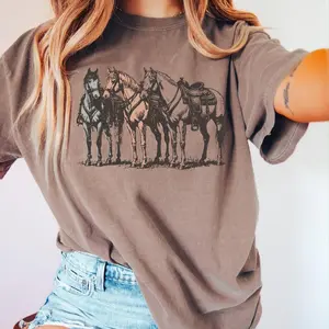 Comfort Colors Western Horse Shirt, Cowboy Rodeo tshirt, Horse Lovers Gift, Cowgirl Shirt, Country Style T-shirt, Ranch Life Shirt, Western graphic
