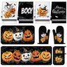 10/12 Pcs Vintage Halloween Kitchen Decor Sets Pumpkin Fall Halloween Gift Boo Basket Oven Mittens Classic Skeleton/Ghost Pumpkin Gloves Microfiber Dish Towels Heat Resistant Witch Pot Holders Cooking Bakeware Accessories for Gifts Cooking Accessories
