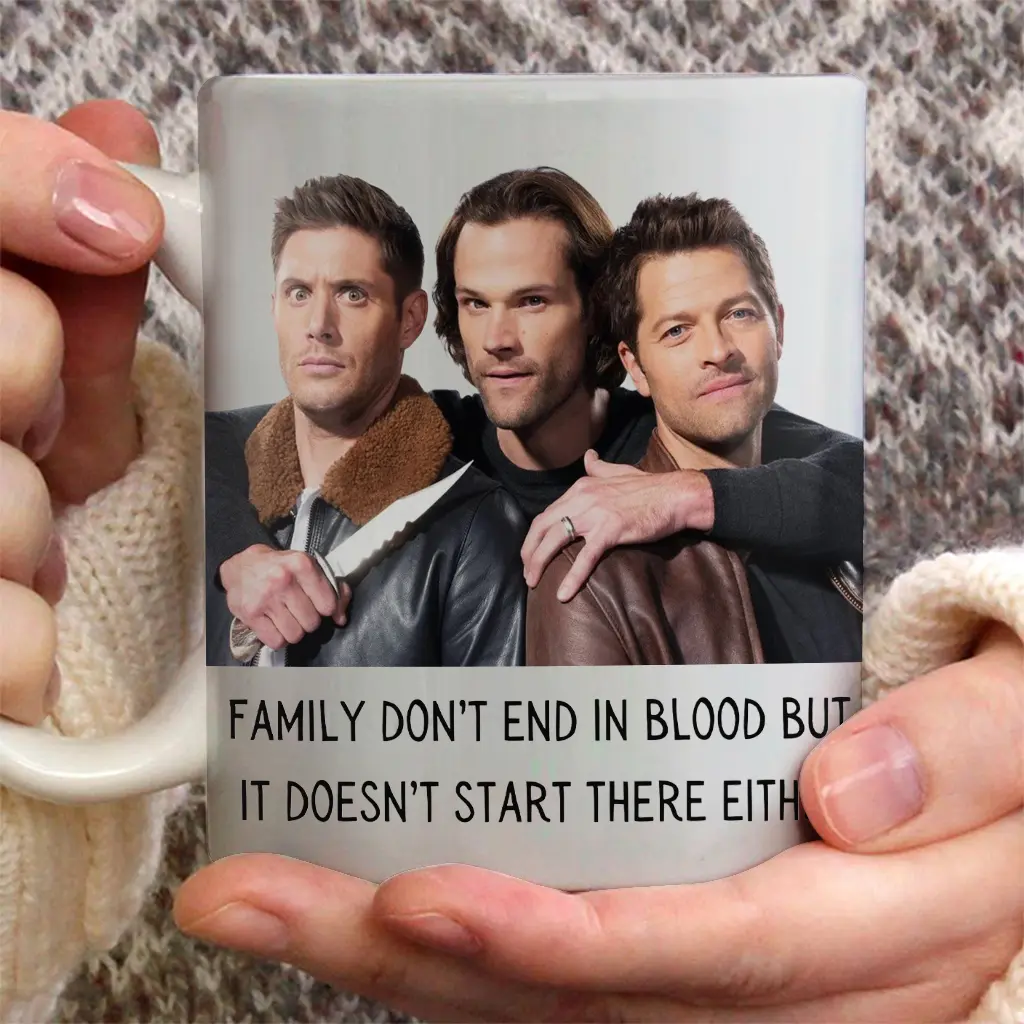 Supernatural Mug - Family Don't End In Blood -  Coffee Mug, Supernatural Fan Gift, Sam & Dean Winchester Brothers Coffee Mug - ctt10249