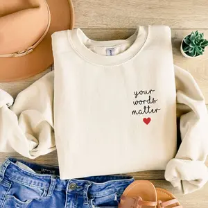 YOUR WORDS MATTER Short Sleeved T-SHIRT / Sweatshirt , Slp TEE, Speech Language Pathologist T-shirt, Speech Therapy , Speech Therapist Cotton Fabri