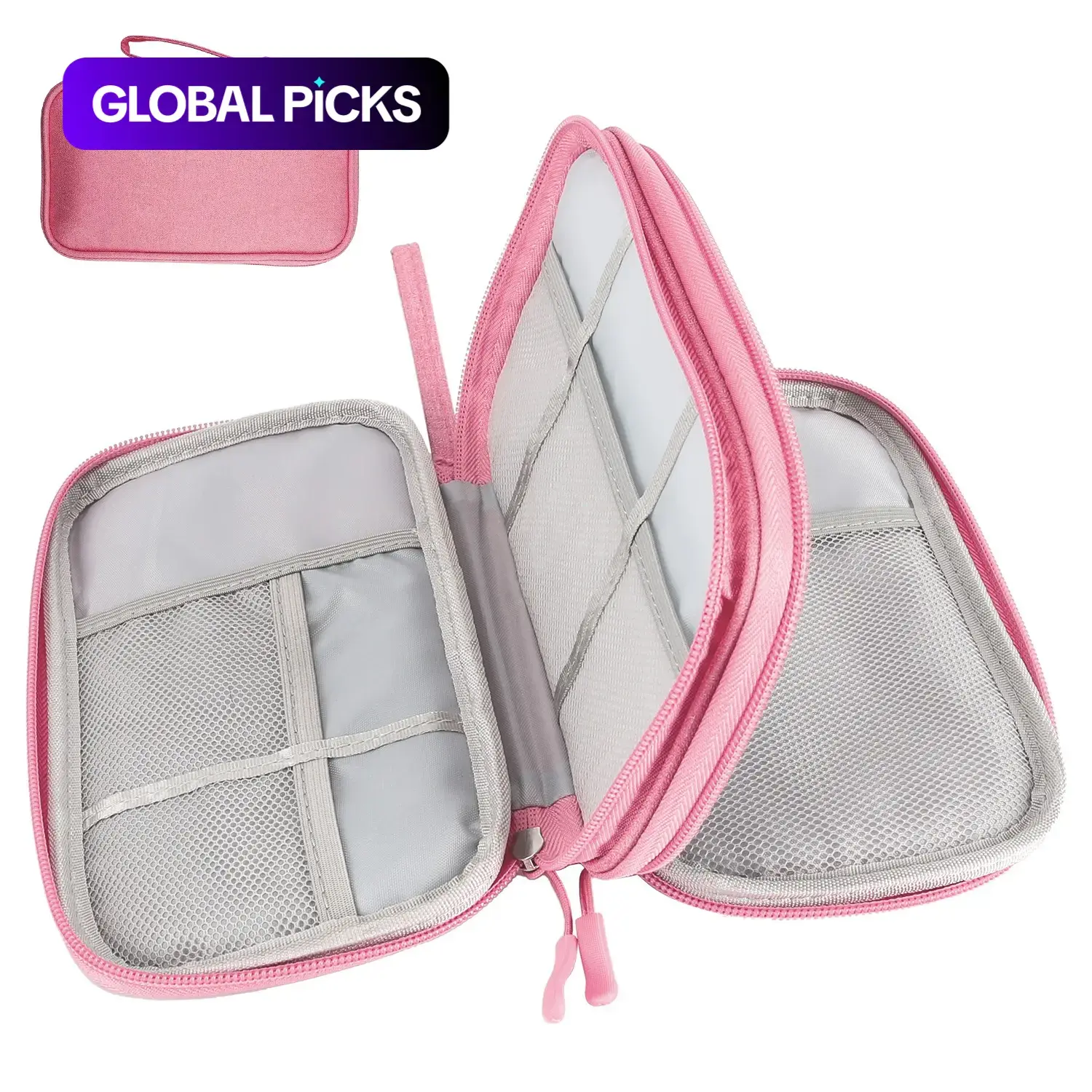 Portable Multi-Compartment Cable Storage Bag, Waterproof Travel Electronics Organizer for Cables, Chargers & Accessories, Compact Pouch for Home, Office & Summer Vacation, Travel Essentials #GLOBAL PICKS