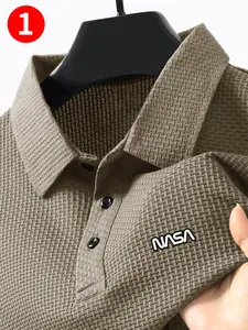 Men's Summer High-End Polo Shirt, Cool Comfortable Print, New Jacquard Fabric, Casual Sports Leisure, Short Sleeve