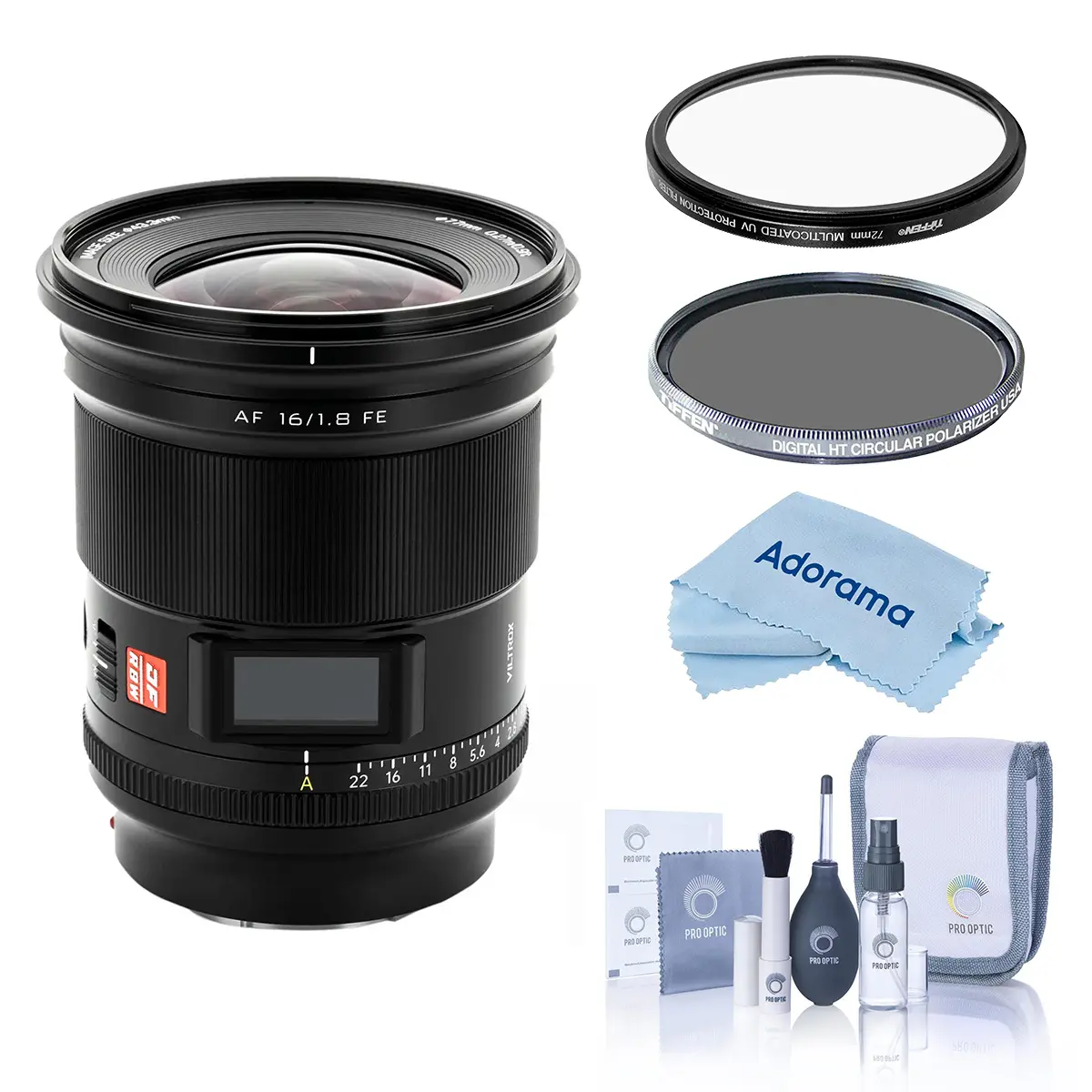 Viltrox AF 16mm f/1.8 STM Smooth Picture Lens for Sony E Mount, Bundle with Hoya 77mm UV Filter and CPL Filter