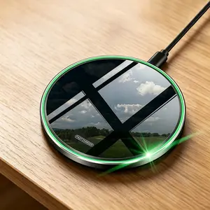 20W Fast Wireless Charger Station, Mirror Portable Travel Wireless Charging Pad for iPhone 17 Pro Max 16 15 14 13 12 Samsung Huawei Xiaomi and ALL Wireless-Standard Smartphones