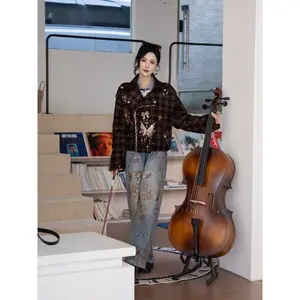 TCH - Hot Drill | Fashion | Plaid Jacket Coat | Women | 2025 | Butterfly | Tie