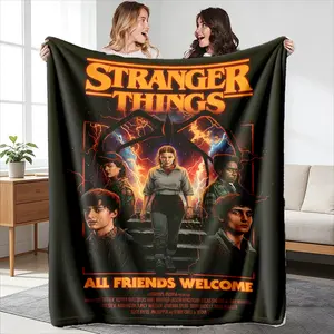Stranger Things Theme Blanket, High-Weight Flannel Fabric, Soft and Warm, Anti-Wrinkle, Easy Clean, Ideal Gift for Fans