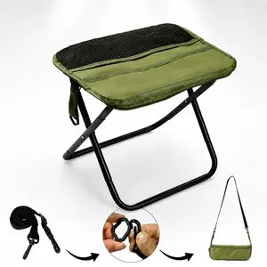 Lightweight  Collapsible Stool with Carry Bag – Heavy-Duty Support, Outdoor Chair Supports Up to 270lbs, Compact Camping Seat for Hiking, Fishing, Picnic & Festivals