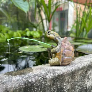 Creative Turtle Fish Tank Decor, Chinese Style Rockery Water Fountain Ornament for Aquarium