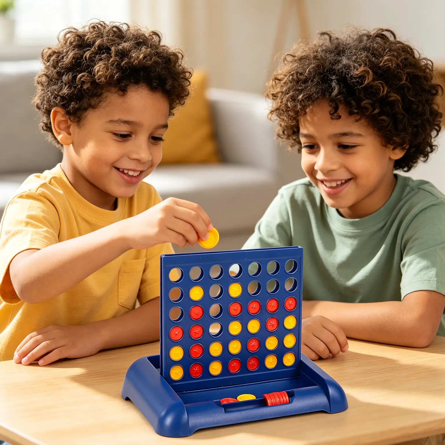 4 in a Row Connect Game, Travel Board Games for Kids Adults, Get 4 in a Row to Win - 8.7 x 7.4 inches（Blue）