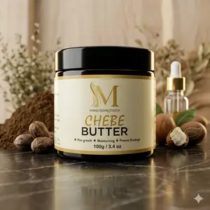 Manu Royal Touch Chebe Butter – Hair Growth & Deep Moisture Treatment | Anti-Breakage Scalp Repair for Thick, Healthy Hair (3.4oz)