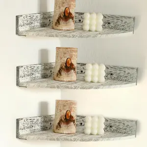 Wooden Wall Corner Shelf, 1/3 Counts Wall Mounted Corner Shelf, Floating Corner Shelf, Wall Decor for Home Living Room Bedroom Bathroom, Home Decor