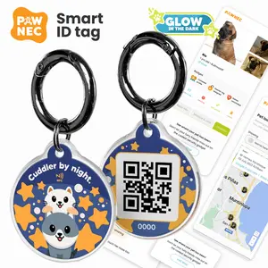IndieTag 'Cuddler' with instant text alert - Dog ID Tag - QR code Tag for Dog and Cat - Personalized Pet ID - Customized Name Tag