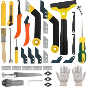 37Pack Grout Removal Tool Kit, 3 Tile Grout Saws 2 Hand Grouts Saw with Blades, Showers Caulking Removal for Tile Grouts Joints Corners