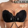 【SohoChic】Mimilemon Lady's Push Up Lace Bra - Adjustable Straps, Lace-Up Front, Comfortable, Feminine Aesthetic for Everyday Elegance & Summer Wear