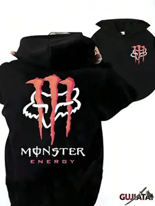 Monster Energy Claw Streetwear Hoodie Unisex Oversized Graphic Pullover Racing Inspired Sport Style Sweatshirt Gift for Car Lovers & Trendy Fans "