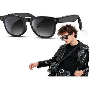 AI  with 4k  Camera Glasses for Videos, Hands-Free Vlog Recording,Open-Ear Audio, Ultra-Light Design for Outdoor&Driving,Pet &  Moments,  by ChatGPT, Black