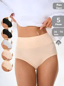 Alisia Grace 5-Pack/10-Pack Women's Cotton Underwear High Waisted Panties Breathable & Soft | Full Coverage Everyday Comfort