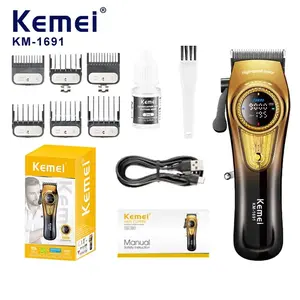 Km-1691 High Performance Men's Hair Clipper, Ceramic Blade, Professional Digital Display, Large Power, Barber Shop Essential