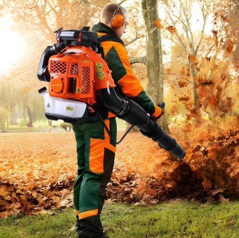 Explorinox 1 Set Leaf Blower Backpack Style 52 Cubic Centimeter Adjustable Tube Gas Powered Dust Blower Garden Supplies