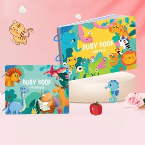 Large Busy Book Montessori Educational Tool, Interactive Busy Board for Children, Promotes Development, Quiet Book Sticker Toy Early Education