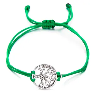 Magical Green Rope Tree of Life Adjustable Summer Bracelets Hand-woven Rope Design Chain Summer Bracelets Fashion Accessory for Wish Fulfillment Girls Cute Bracelets For Gift Beach Bracelets for Women latinaaccessories