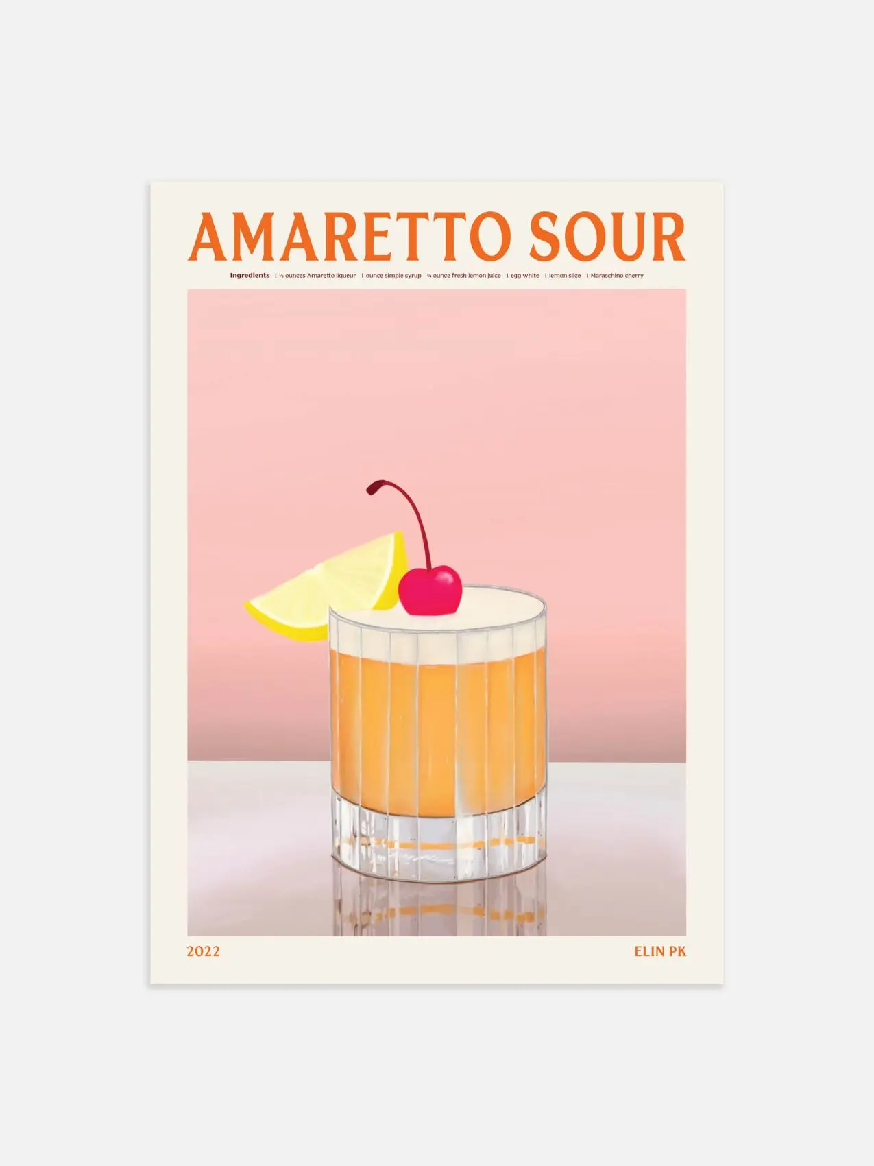 [UNFRAMED POSTER] Amaretto Sour Drink Poster