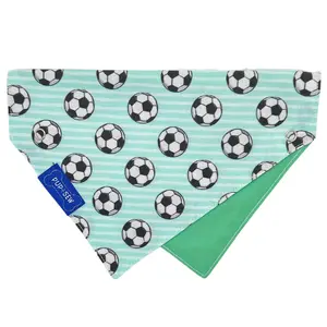 Soccer Ball Dog Collar Bandana, Reversible and Two-Tone