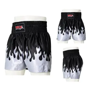 MRX Mens Womens Muay Thai Shorts Kickboxing Fighting Flame Boxing MMA BJJ Short Trunks Clothing