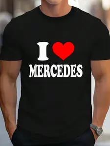 100% Cotton Mercedes - I Heart Mercedes - I Love Mercedes T-Shirt Women's Men's Graphic Tee Crew Neck summer vacation Tops