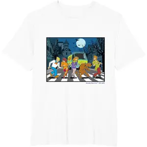 Men's Short Sleeve Vintage Basic Top Scooby Doo Halloween Spooky Night T-Shirt