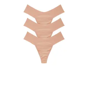 Hanky Panky Natural Rise Thongs 3 Pack in Taupe