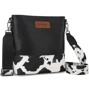 Wrangler Crossbody Purse Cow Print Cross Body Bag Womens Shoulder Bag Medium Handbag Messenger Bag
