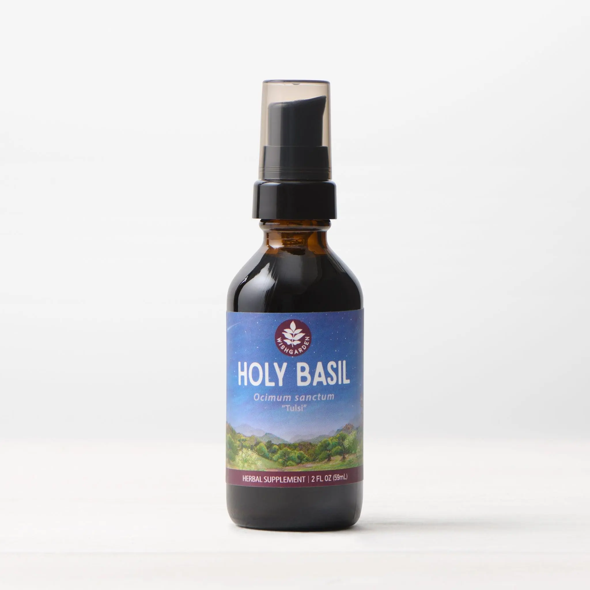 WishGarden Holy Basil Herbal Supplement - Supports Metabolism & Immune Health - Gluten-Free Vegan - 2 fl oz Pump Top Bottle - Healthcare