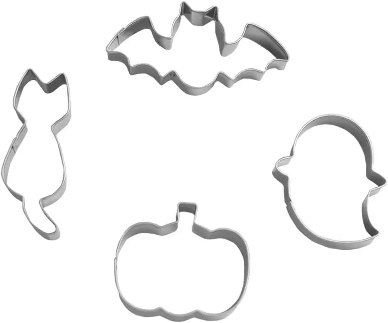Small Halloween Cookie Cutter, from 2.2” to 3.1”, 4 Piece, Stainless Steel Small Halloween Cookie Cutter, from 2.2” to 3.1”, 4 Piece, Stainless Steel
