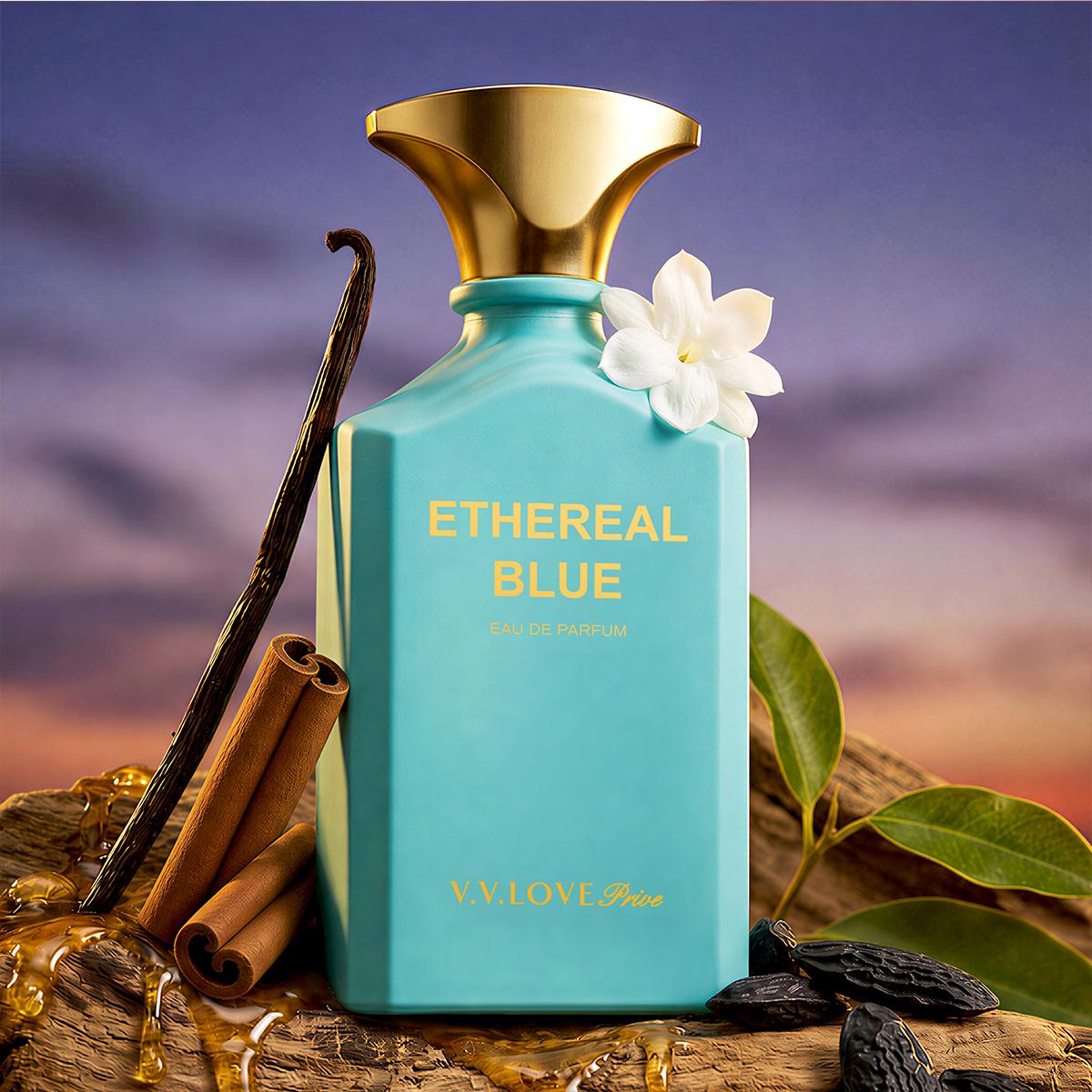 Ethereal Blue | Ambery Vanilla Floral | EDP Luxury Women Perfume 100ml | Almond,Cinnamon,Vanilla & Amberwood | Long Lasting Date Night,Party & Weekend Outing