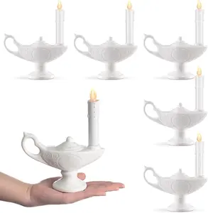 6 Pcs Nurse Graduation Lamp (AA Batteries Not Included) Nurses Week Gift LED Candle Ceramic Candle Holder