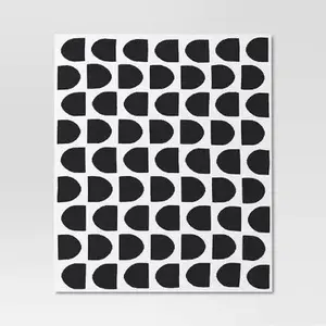 Threshold Geometric Knit Reversible Throw Blanket - Black