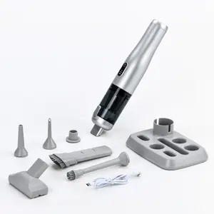 4-in-1 Vacuum Blow Inflate Pump with 3-Level Adjustable Suction Battery Level Display Type-C Charging for Car Detailing & Home Cleaning