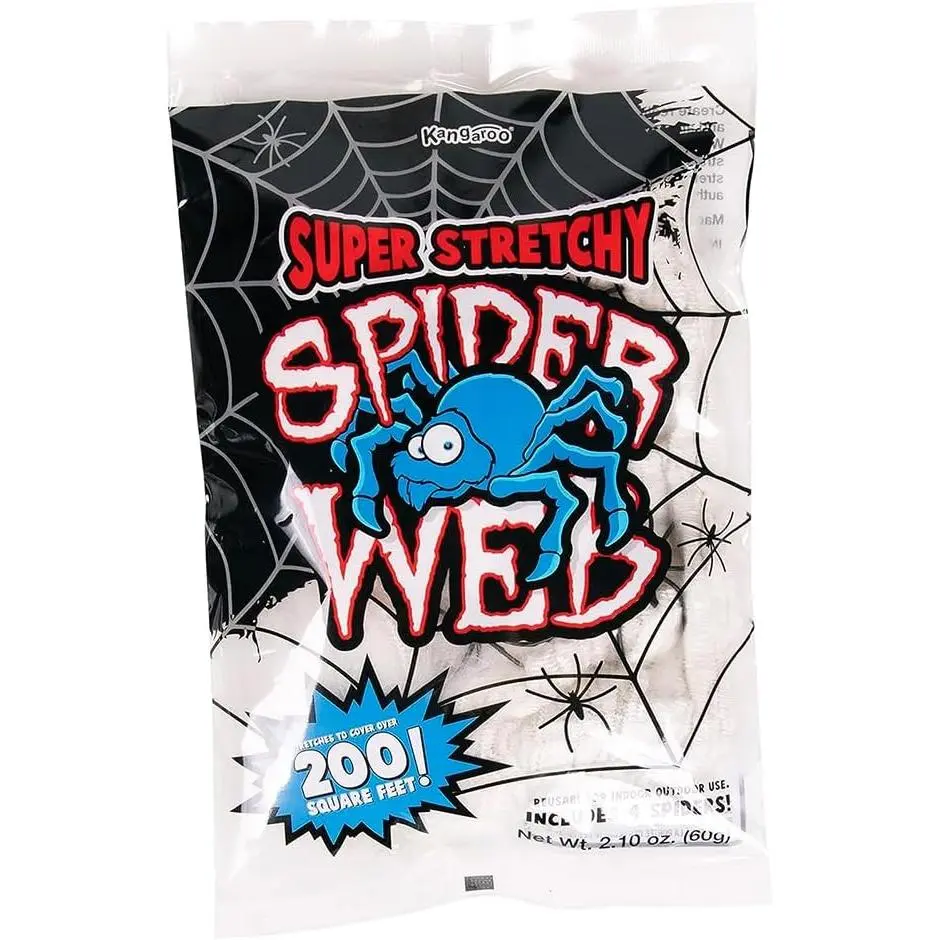 200 sq. Ft Fake Spider Webs with 4 Fake Spiders for Decorations | Spiderweb Webbing Halloween Cobwebs Decor - Scary Halloween Decor Indoor Outdoor Party Wall, Graveyard Decoration Props