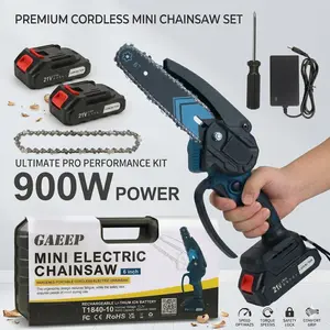 6-Inch Cordless Mini Chainsaw - Powerful One-Handed Electric Saw with 2 Batteries for Tree Trimming