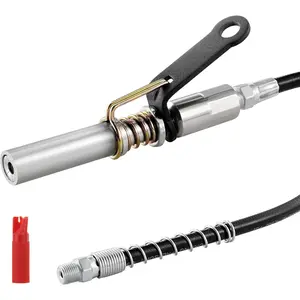 TikTokShopBlackFridayVEVOR Grease Gun Coupler, 10000 PSI High Pressure, 6-Jaw Locking, Quick Release Grease Gun Tip with Hose/Zerk Fittings Cleaner, Compatible with All Grease Guns 1/8" NPT Grease Fittings for Automobiles