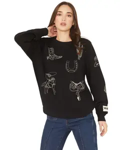 Wrangler Women's Retro Women'S Conversational Print Pullover Sweatshirt - 112371617
