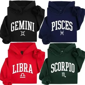 12 Zodiac Astrology Hoodie_ Clean Minimal Graphic Pullover_ Unisex Fleece Horoscope Hoodie For Men A